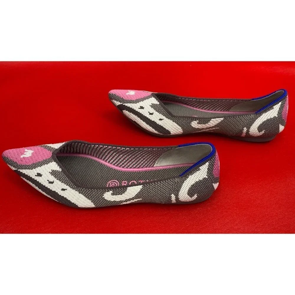Rothy's Rare Moroccan Rose Limited Edition The Point Flats Shoes Sz 8